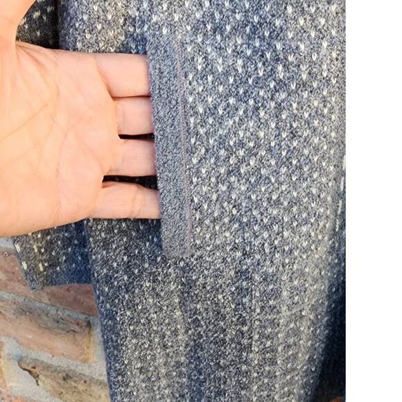 J Jill Patchwork Jacquard Topper Cardigan Azure Heather Multi XS SAMPLE - Picture 7 of 9